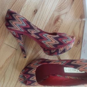 Two Lips peep toe platform shoes